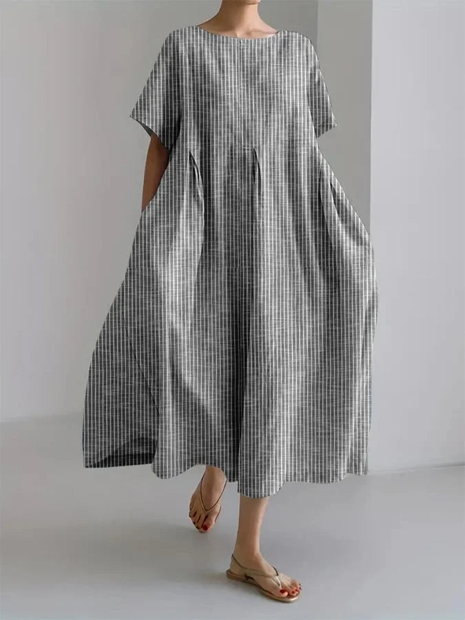 Bianca | Lang Casual Kjole med Behagelig Skæring og Retro Stil til Hverdag