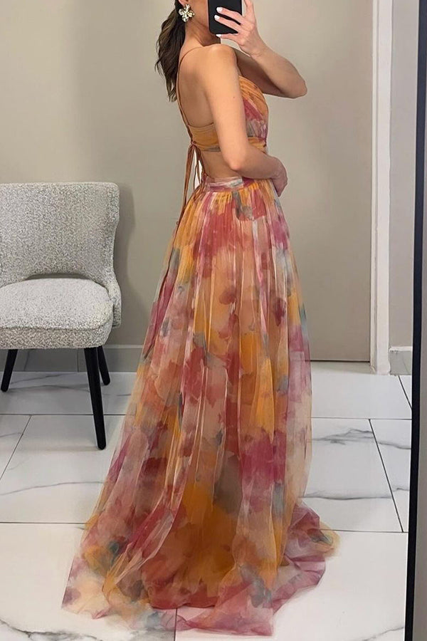 Vaëlia | Smuk maxi-kjole med blomsterprint