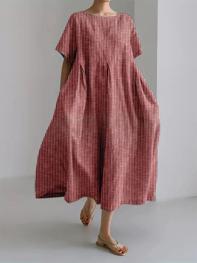 Bianca | Lang Casual Kjole med Behagelig Skæring og Retro Stil til Hverdag