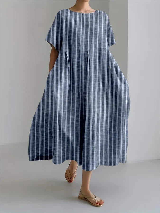 Bianca | Lang Casual Kjole med Behagelig Skæring og Retro Stil til Hverdag