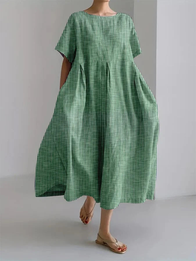 Bianca | Lang Casual Kjole med Behagelig Skæring og Retro Stil til Hverdag