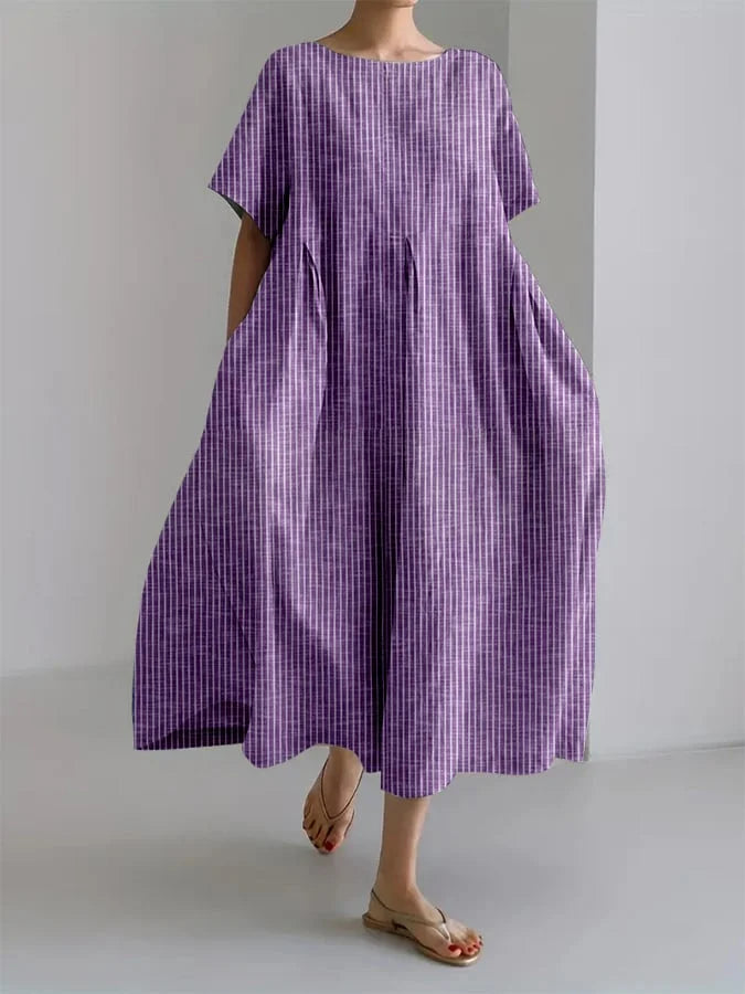Bianca | Lang Casual Kjole med Behagelig Skæring og Retro Stil til Hverdag