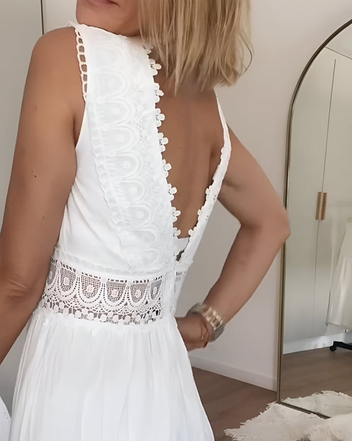 Emma | Ærmeløs blondekjole