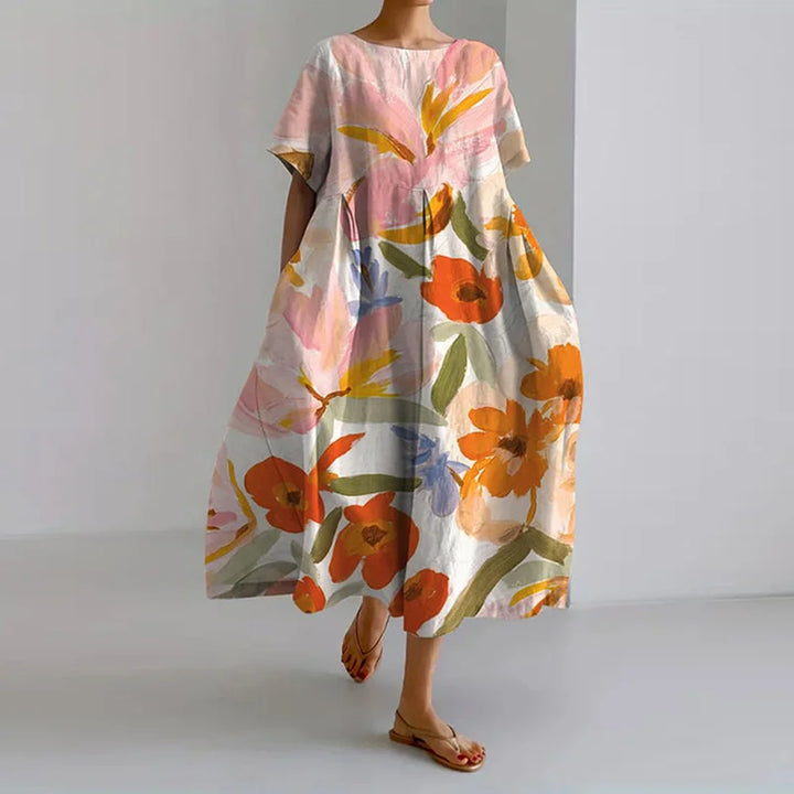 Valentina | Sommerkjole med Blomsterprint og Lækkert Snit