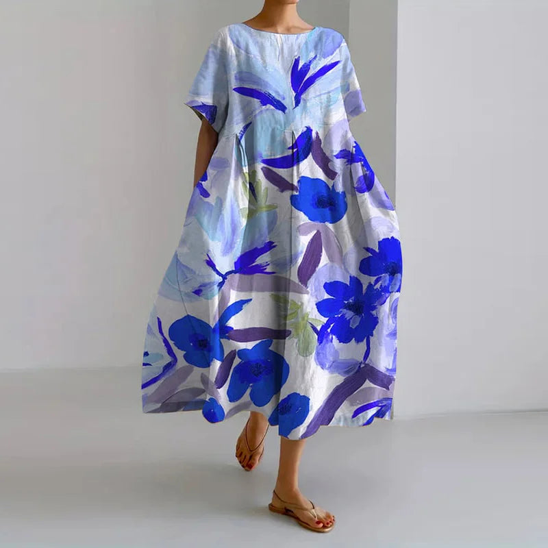 Valentina | Sommerkjole med Blomsterprint og Lækkert Snit